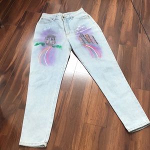 Eunina 💯 % cotton preshrunk hand-painted jeans 13